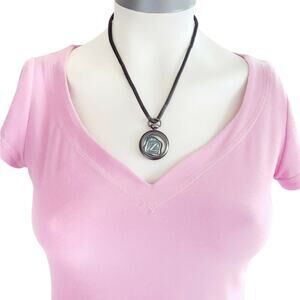 Z charm pocket watch pendant shadowbox necklace gunmetal snake serpent chain